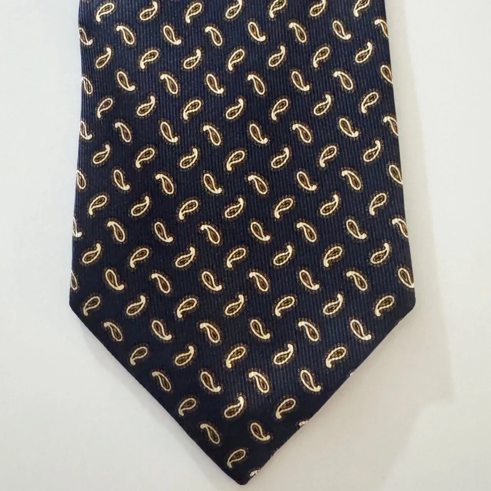 Valentino Navy Paisley Silk Tie